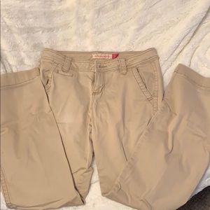 Aeropostale khaki skinny flare pants